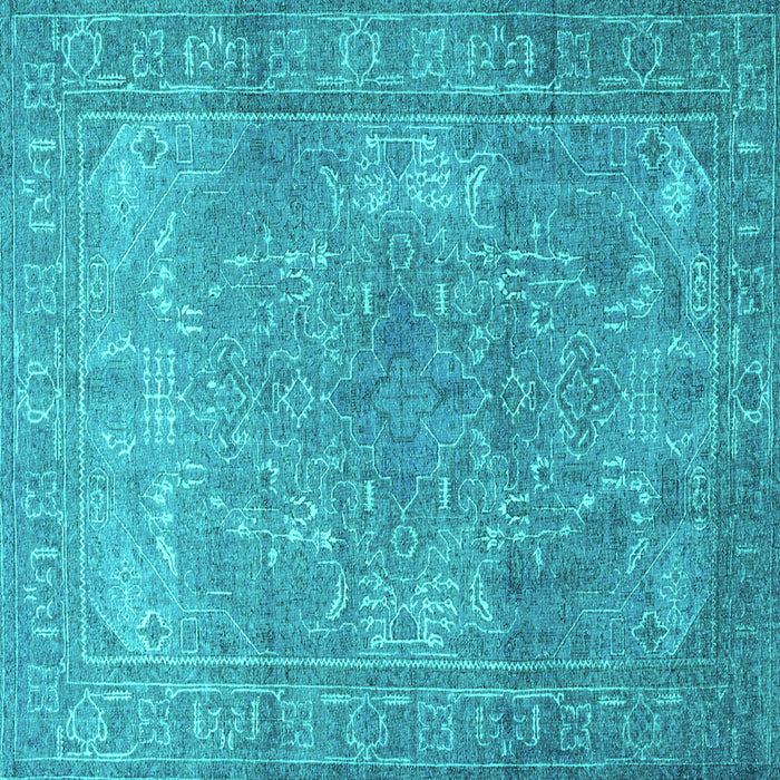 Square Persian Turquoise Traditional Rug, tr3814turq