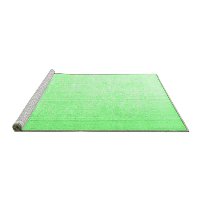 Sideview of Machine Washable Persian Emerald Green Traditional Area Rugs, wshtr3815emgrn