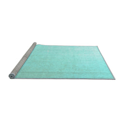 Sideview of Machine Washable Persian Light Blue Traditional Rug, wshtr3815lblu