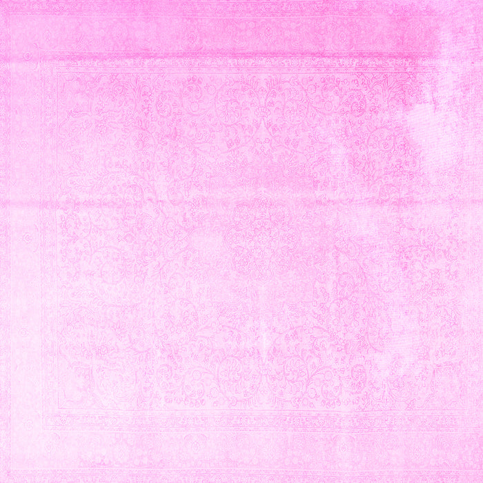 Square Machine Washable Persian Pink Traditional Rug, wshtr3815pnk