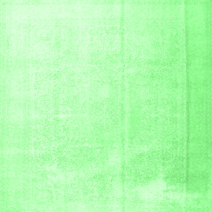 Square Machine Washable Persian Emerald Green Traditional Area Rugs, wshtr3815emgrn