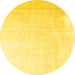 Round Persian Yellow Traditional Rug, tr3815yw