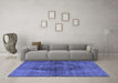 Machine Washable Persian Blue Traditional Rug in a Living Room, wshtr3816blu