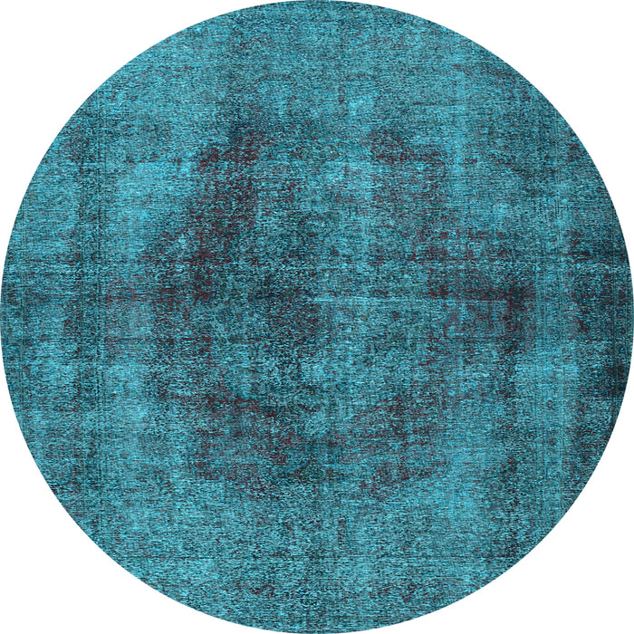 Round Machine Washable Persian Light Blue Traditional Rug, wshtr3816lblu