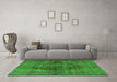 Machine Washable Persian Green Traditional Area Rugs in a Living Room,, wshtr3816grn