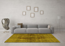 Machine Washable Persian Yellow Traditional Rug in a Living Room, wshtr3816yw