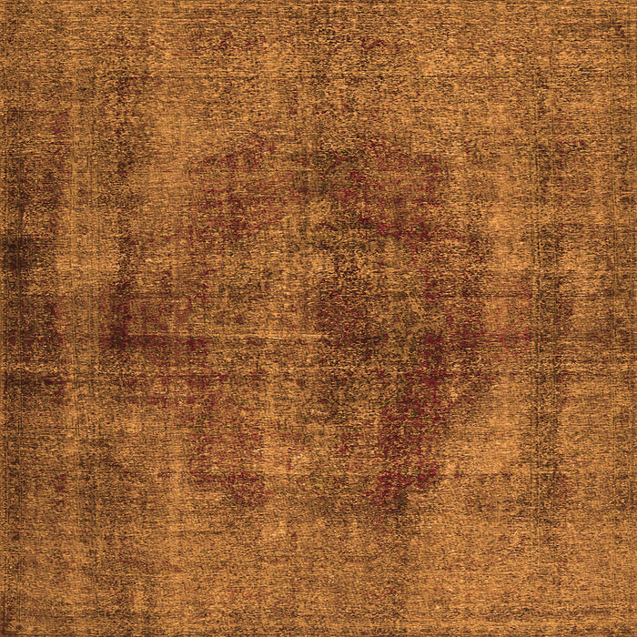 Round Machine Washable Persian Orange Traditional Area Rugs, wshtr3816org