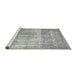 Sideview of Machine Washable Traditional Grey Gray Rug, wshtr3817