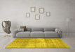 Machine Washable Persian Yellow Traditional Rug in a Living Room, wshtr3817yw