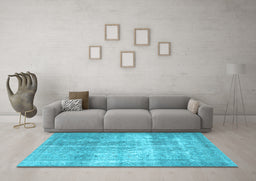 Machine Washable Persian Light Blue Traditional Rug in a Living Room, wshtr3817lblu