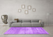 Machine Washable Persian Purple Traditional Area Rugs in a Living Room, wshtr3817pur