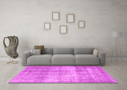 Machine Washable Persian Pink Traditional Rug in a Living Room, wshtr3817pnk