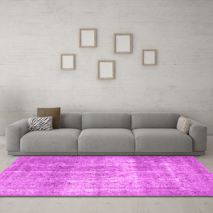 Machine Washable Persian Pink Traditional Rug in a Living Room, wshtr3817pnk