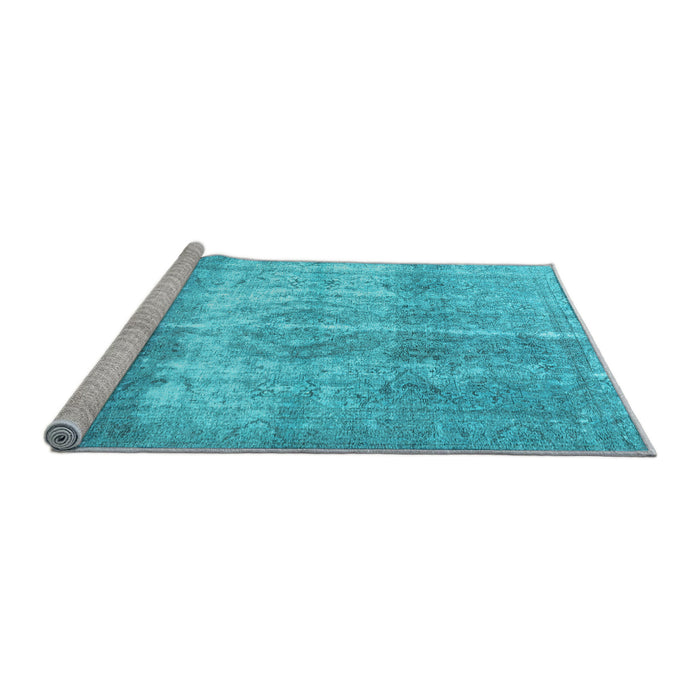 Sideview of Machine Washable Persian Light Blue Traditional Rug, wshtr3817lblu