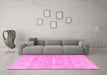 Machine Washable Persian Pink Traditional Rug in a Living Room, wshtr3818pnk