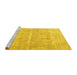 Sideview of Machine Washable Persian Yellow Traditional Rug, wshtr3818yw