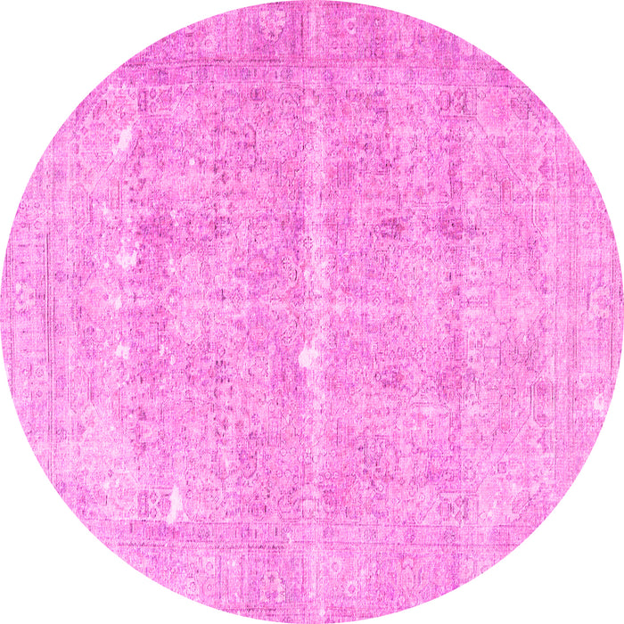 Round Persian Pink Traditional Rug, tr3818pnk