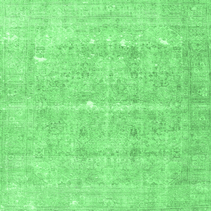 Square Machine Washable Persian Emerald Green Traditional Area Rugs, wshtr3818emgrn