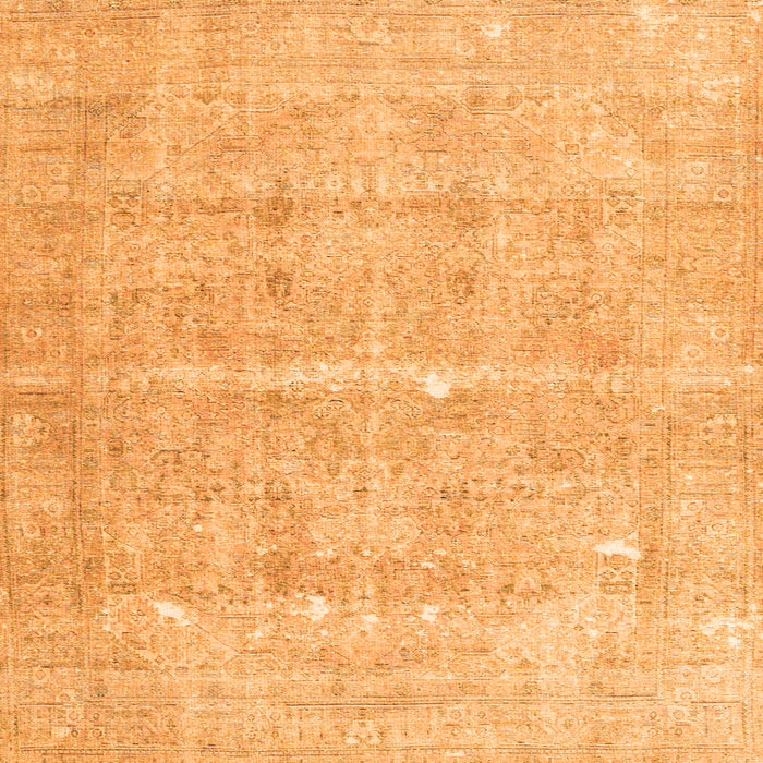 Round Machine Washable Persian Orange Traditional Area Rugs, wshtr3818org