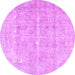 Round Persian Purple Traditional Rug, tr3818pur