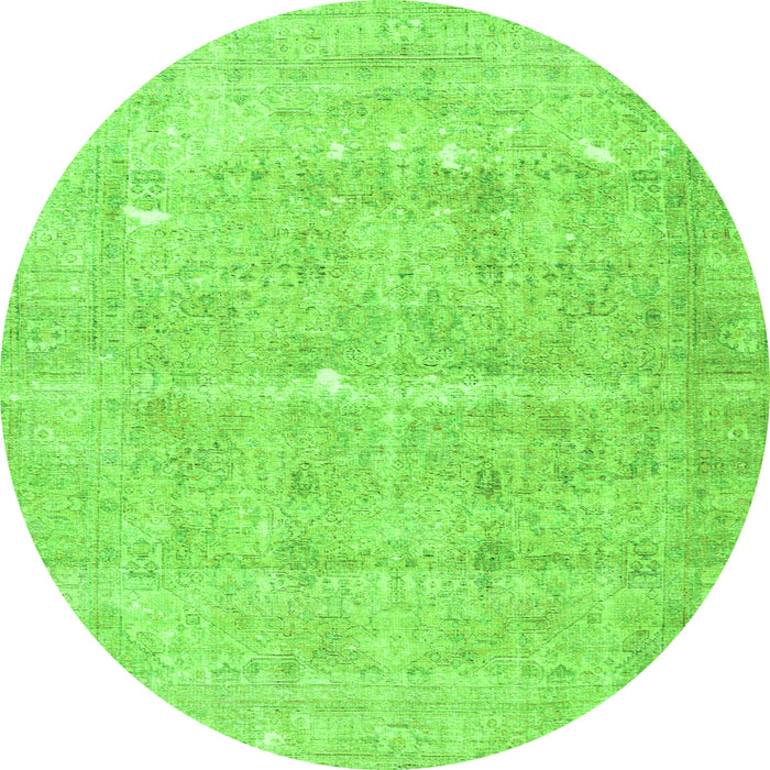 Square Persian Green Traditional Rug, tr3818grn