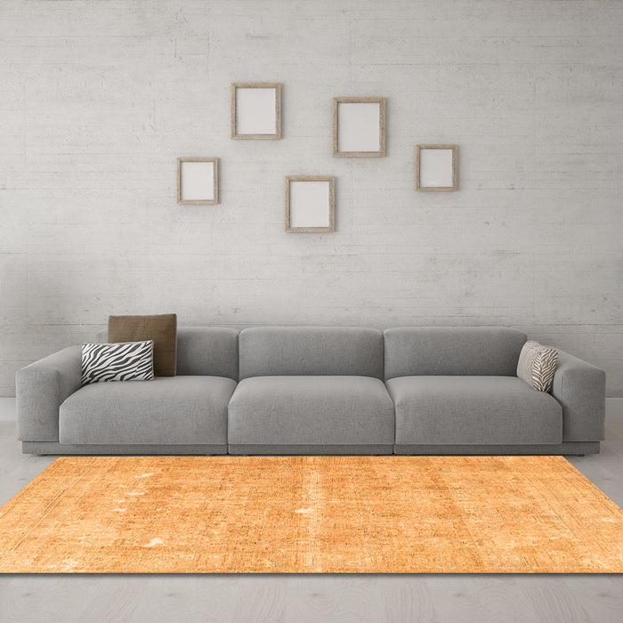 Machine Washable Persian Orange Traditional Area Rugs in a Living Room, wshtr3818org