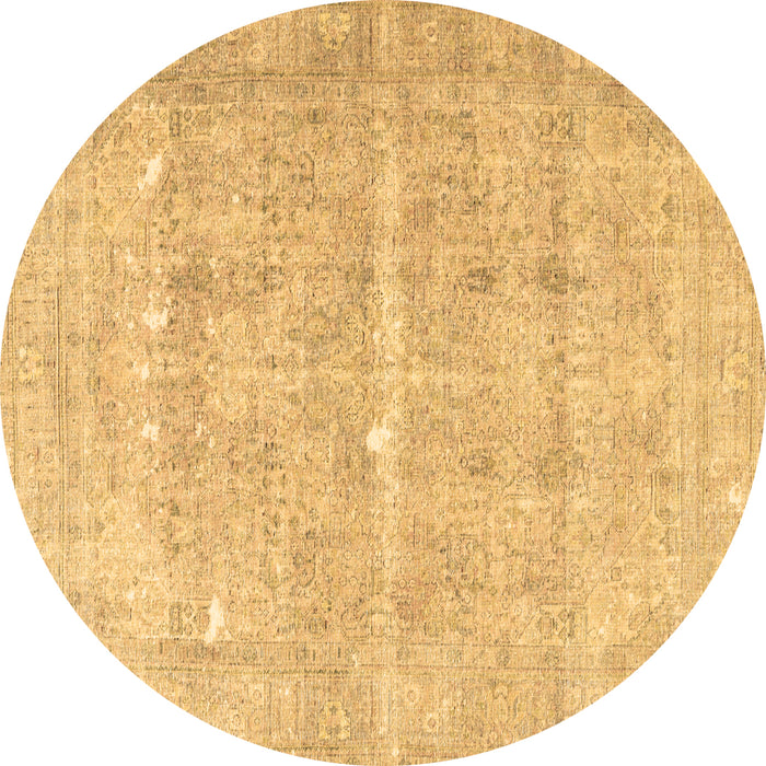 Round Machine Washable Persian Brown Traditional Rug, wshtr3818brn