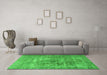 Machine Washable Persian Green Traditional Area Rugs in a Living Room,, wshtr3819grn