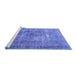 Sideview of Machine Washable Persian Blue Traditional Rug, wshtr3819blu