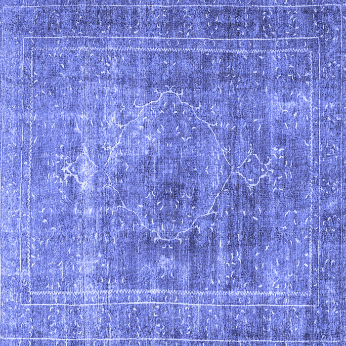 Square Machine Washable Persian Blue Traditional Rug, wshtr3819blu