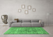 Machine Washable Persian Emerald Green Traditional Area Rugs in a Living Room,, wshtr3819emgrn