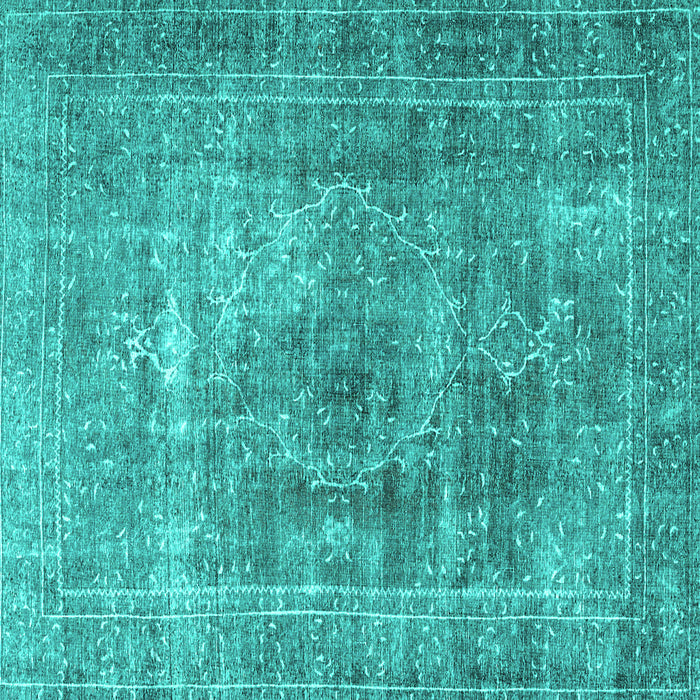 Square Machine Washable Persian Turquoise Traditional Area Rugs, wshtr3819turq