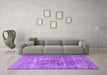 Machine Washable Persian Purple Traditional Area Rugs in a Living Room, wshtr3819pur