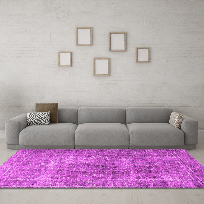 Machine Washable Persian Pink Traditional Rug in a Living Room, wshtr3819pnk