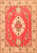 Serging Thickness of Machine Washable Medallion Orange Traditional Area Rugs, wshtr381org