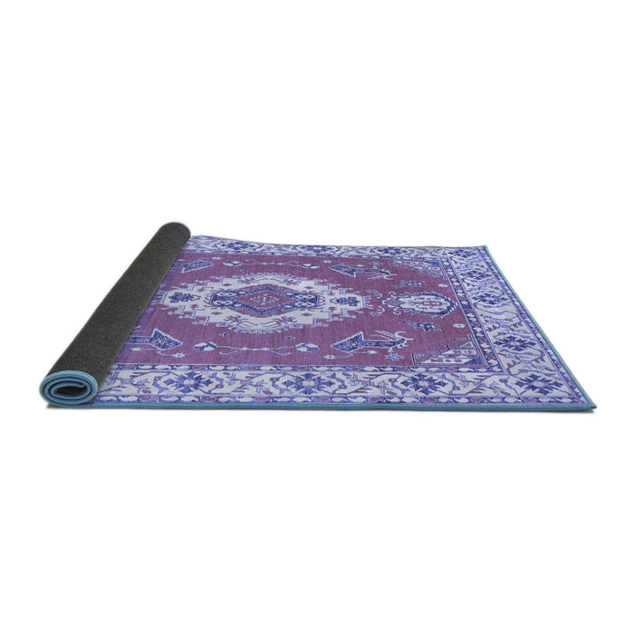 Sideview of Medallion Blue Traditional Rug, tr381blu