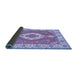 Sideview of Medallion Blue Traditional Rug, tr381blu