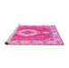 Sideview of Machine Washable Medallion Pink Traditional Rug, wshtr381pnk