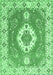 Machine Washable Medallion Emerald Green Traditional Area Rugs, wshtr381emgrn