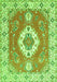 Serging Thickness of Machine Washable Medallion Green Traditional Area Rugs, wshtr381grn