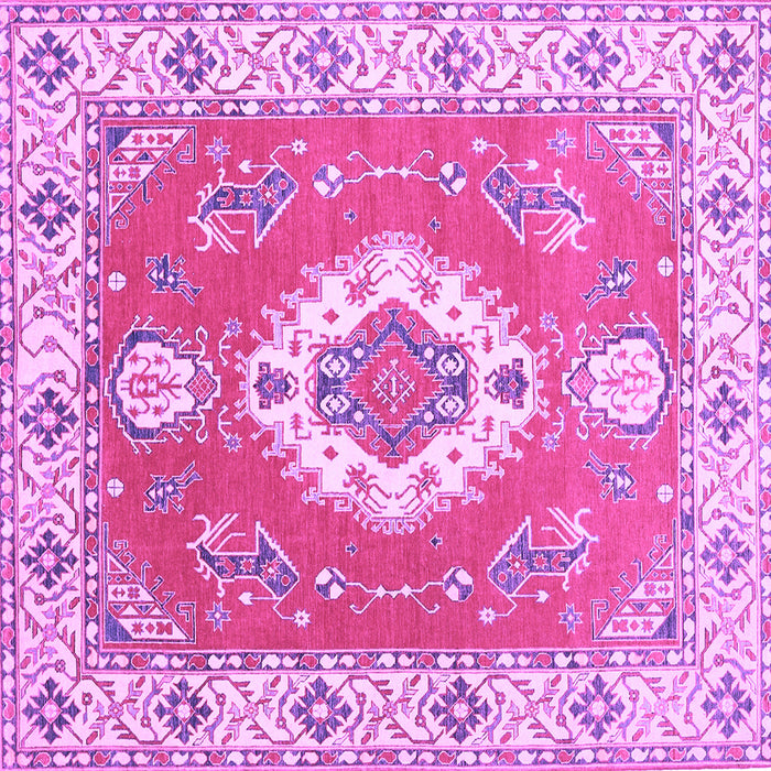 Square Medallion Purple Traditional Rug, tr381pur