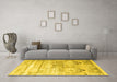 Machine Washable Persian Yellow Traditional Rug in a Living Room, wshtr3820yw