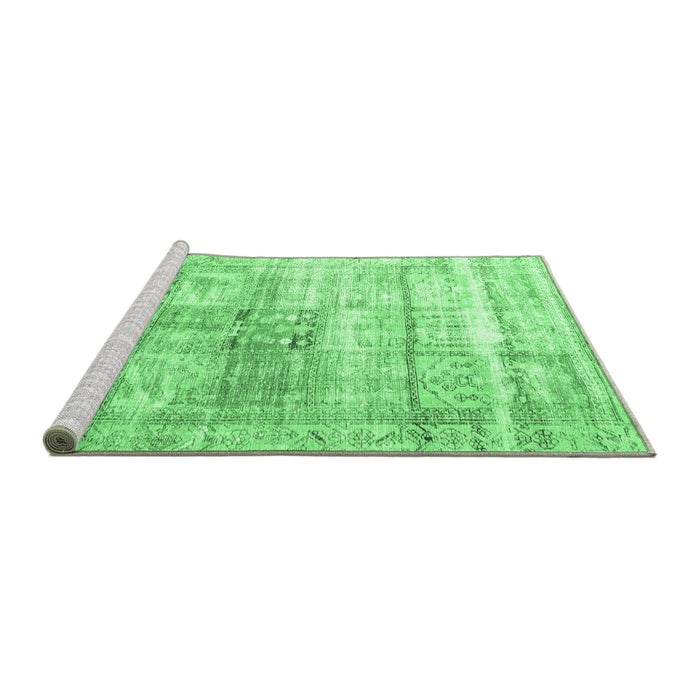 Sideview of Machine Washable Persian Emerald Green Traditional Area Rugs, wshtr3820emgrn