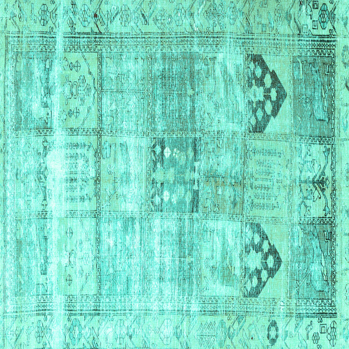 Square Persian Turquoise Traditional Rug, tr3820turq