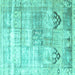 Square Persian Turquoise Traditional Rug, tr3820turq