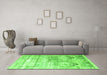 Machine Washable Persian Green Traditional Area Rugs in a Living Room,, wshtr3820grn