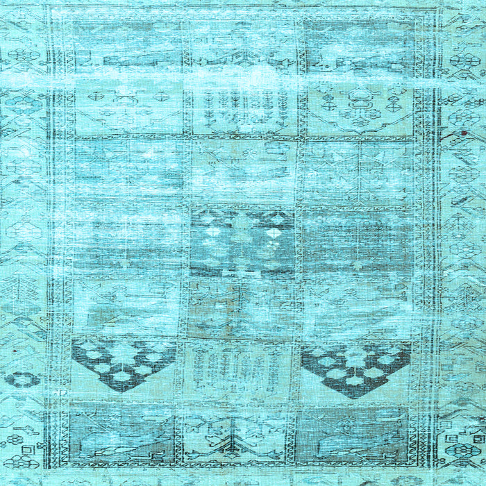 Square Machine Washable Persian Light Blue Traditional Rug, wshtr3820lblu