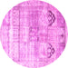Round Persian Pink Traditional Rug, tr3820pnk