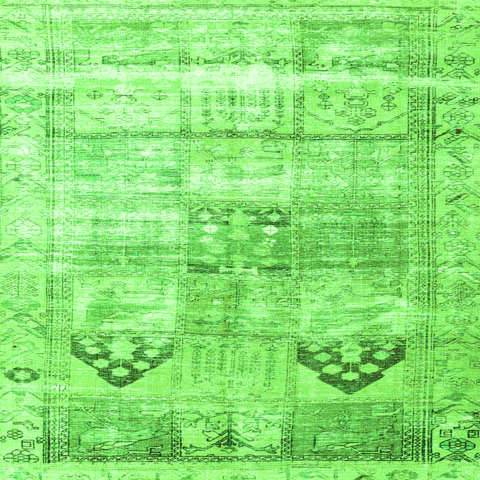 Round Machine Washable Persian Green Traditional Area Rugs, wshtr3820grn