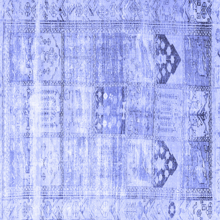 Square Machine Washable Persian Blue Traditional Rug, wshtr3820blu